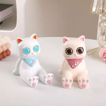 Подставка для стола из смолы «Кот», нескользящая, держатель для телефона в форме кота, кукольные украшения чёрный