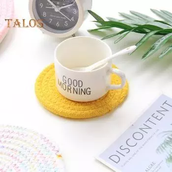 Подставка для стола, многоразовая противоожоговая хлопковая веревка, практичный изоляционный коврик ручной работы, декоративная подушка для столовой для бара 12cm