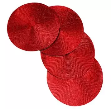 Подставка для столовых приборов 38 см, нескользящий изолированный коврик, круглая тканая подставка для столовых приборов, 4 шт.