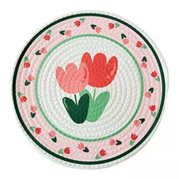 Подставка для столовых приборов с цветочным дизайном, термостойкая, моющаяся, полезная изоляционная подушка для столовой, праздничное украшение для кафе для общежития 12cm A