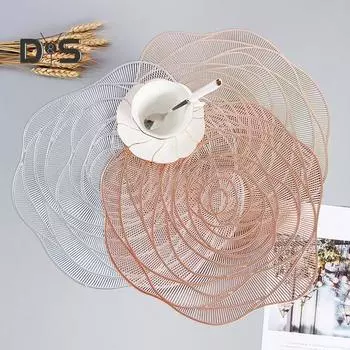 Подставка для столовых приборов с круглым дизайном в виде розы, прозрачная текстура, термостойкая, нескользящая, легко чистящаяся изоляционная подставка для подставок розового золота