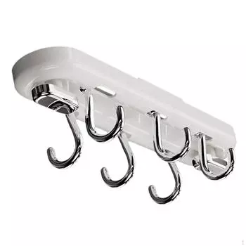 Подставка для сушки чашек, крючок для шкафа, вращающийся держатель для кофейных чашек, органайзер для кружек white