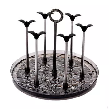 Подставка для сушки чашек, сушилка для бутылок, вращающееся основание для кухни, для столешницы чёрный