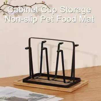 Подставка для сушки чашек, железный держатель для чашек с деревянными ковриками, 6 веток кофейный/бронзовый