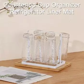 Подставка для сушки чашек, железный держатель для чашек с деревянными ковриками, 6 отделений, нескользящая сушилка для чашек, органайзер для кружек и чашек, нержавеющая кухонная стойка для хранения