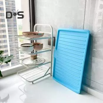 Подставка для сушки кухонной посуды с дренажной системой Быстрая сушка Компактная конструкция Сливной поддон Поставка мисок для столовых приборов розы красного