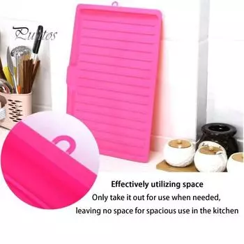 Подставка для сушки кухонной посуды с дренажной системой Быстрая сушка Компактная конструкция Сливной поддон Поставка мисок для столовых приборов синий