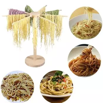 Подставка для сушки макаронных изделий с 9 ручками, деревянная подставка для сушки лапши, съемная подставка для макаронных изделий, простая установка, подвесная подставка для макаронных изделий