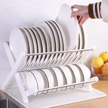 Подставка для сушки посуды, держатель для раковины, сушилка для посуды, полка для прилавка, многофункциональная корзина для сушки посуды, органайзер для кухни и ресторанов чёрный