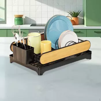 Подставка для сушки посуды, подставка для чашки, устойчивая к царапинам, легкий кухонный органайзер для тарелок, миска и т. д. Black