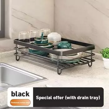 Подставка для сушки посуды, подставки для мисок, сушилка для посуды, набор для хранения кухонных принадлежностей, большая, устойчивая к ржавчине, многоуровневая сушилка для посуды с держателем для посуды