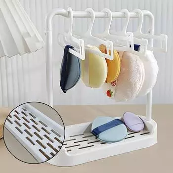 Подставка для сушки пуховок для макияжа, спонжи для макияжа, вешалка для хранения пуховок для макияжа, портативный многофункциональный органайзер для путешествий 1