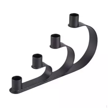 Подставка для свечей Четырехслойный железный светильник Роскошный подсвечник для вечеринки на столе чёрный