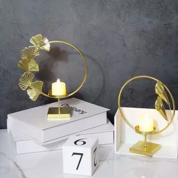 Подставка для свечей с золотыми цветами и бабочками, изысканный настольный подсвечник для чайных свечей, железный подсвечник для ресторана Style F