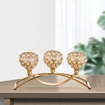 Подставка для свечи из искусственного хрусталя, декоративная большая настольная статуя, держатель для свечей серебряный