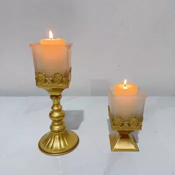 Подставка для свечи Подсвечник Металлический Канделябр для Чайной Комнаты Фестиваль золотой