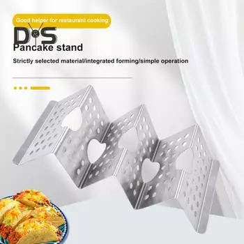 Подставка для тако из нержавеющей стали, 3 слота, прочный держатель для тако, кухонный инструмент для выпечки серебряный