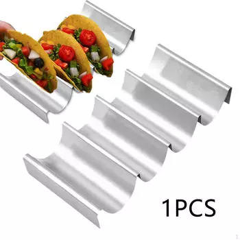 Подставка для тако из нержавеющей стали для буррито и тортильи. Прочная. Вмещает до 4 тако. Стильная.