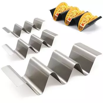 Подставка для тако из нержавеющей стали, кухонный поднос, инструмент для приготовления пищи серебряный