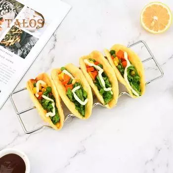 Подставка для тако, нескользящая стойка для буррито, антикоррозийная, прочная, мексиканская подставка для еды из нержавеющей стали для дома