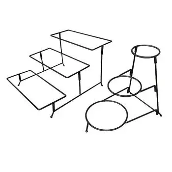 Подставка для тарелок, подставка для сервировочных подносов, 3-слойный органайзер, держатель для тарелок, металлическая подставка для десертного подноса, фруктовая тарелка