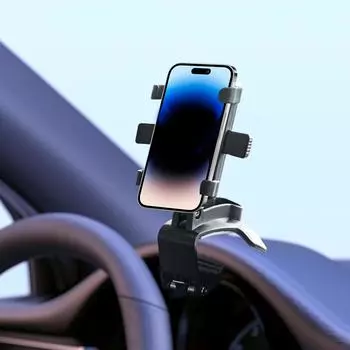 Подставка для телефона для автомобиля, нескользящая, для приборной панели, черная, для телефона, для зеркала заднего вида, для навигации, для путешествий чёрный