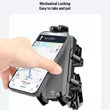 Подставка для телефона из алюминиевого сплава для мотоцикла, вращение на 360 градусов, держатель для мобильного телефона чёрный