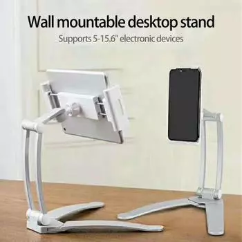 Подставка для телефона, поворот на 360 градусов, настольный растягивающийся настенный кронштейн для телефона из алюминиевого сплава, умный кронштейн для ленивого планшета для чёрный