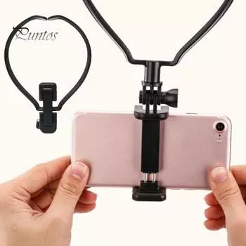 Подставка для телефона, регулируемая на 270 градусов, вращающаяся подставка для телефона из АБС-пластика на шее, держатель для ежедневного использования чёрный
