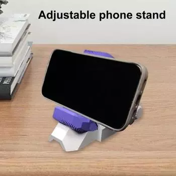 Подставка для телефона с 3D-печатью, елочка, полукруглый держатель для телефона, универсальная подставка с регулируемым углом наклона для дома, путешествий и использования на открытом воздухе синий/белый