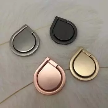 Подставка для телефона с пряжкой в виде капли воды, кольцо, регулируемая подставка без маркировки, металлический настольный держатель для мобильного телефона чёрный