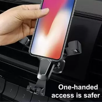 Подставка для телефона Traingle Stability Зажим для вентиляционного отверстия Черный гравитационный автомобильный держатель для телефона