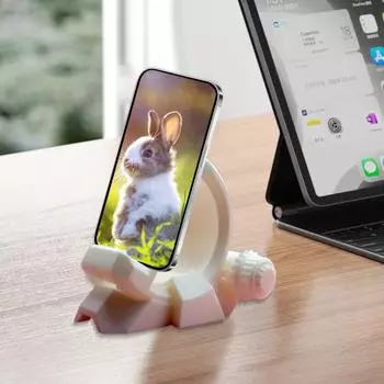 Подставка для телефона в виде елочки, напечатанная на 3D-принтере, регулируемый угол наклона, портативная настольная подставка для сотового телефона для всех смартфонов 1pc белый