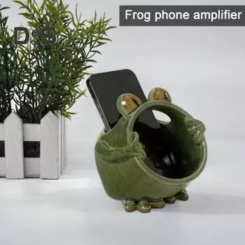 Подставка для телефона в виде лягушки, усилитель звука, настольная акустическая лягушка, усилительный динамик, держатель для сотового телефона, украшение для дома и офиса, Рождественский подарок зелёный