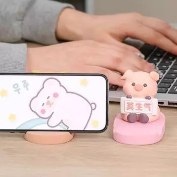 Подставка для телефона в виде свиньи «Не сердись», резиновая подставка для телефона в виде мультфильма, милый держатель для телефона в виде животного, украшения Bear