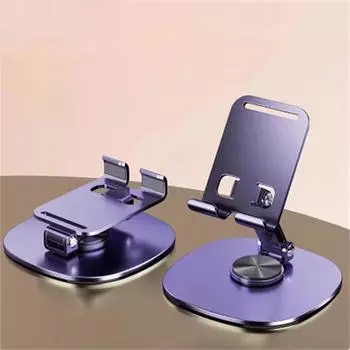 Подставка для телефона, вращающаяся на 360°, регулируемый настольный зажим, совместима с iPad, Samsung, iPhone 15, 14, 13 Pro Max, многофункциональная нескользящая настольная подставка 1 PCS фиолетовый