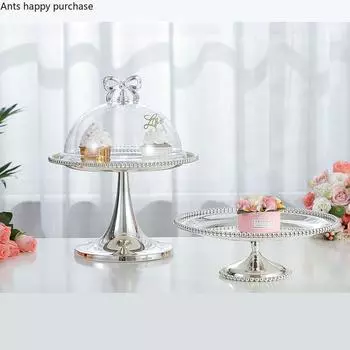 Подставка для торта из кованого железа, креативная жемчужная тарелка для фруктов, поднос для закусок и чая, форма для торта, свадебный десертный стол, демонстрационная подставка