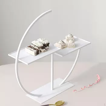 Подставка для торта Подставка для кексов Поднос для вечеринки Простой Железный Ярусный для White Round