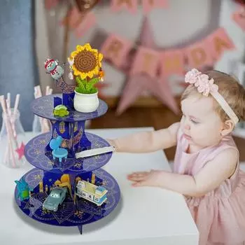 Подставка для торта Royal Prince 3-х уровневая, держатель для торта на стол в виде замка для тематических вечеринок, фруктовая закуска