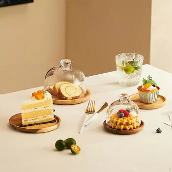 Подставка для торта с купольной тарелкой для сервировки десерта, демонстрационная тарелка на день рождения 10.4cmx9cm