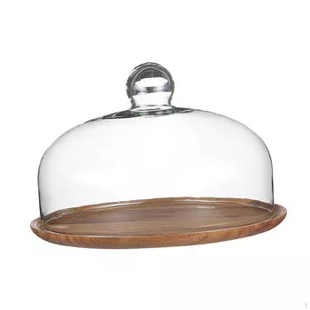 Подставка для торта со стеклянным куполом, декор для хранения десертов, пылезащитная подставка для фруктов