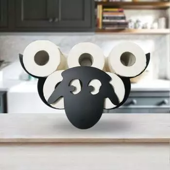 Подставка для туалетной бумаги настенное крепление с высокой несущей способностью, большой вместимости, милый органайзер для рулонов бумаги в виде овцы с большими глазами, аксессуары для ванной комнаты Goat