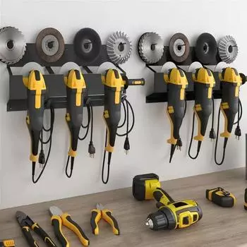Подставка для угловой шлифовальной машины, настенное крепление, фиксированный кронштейн для угловой шлифовальной машины, высокая грузоподъемность, инструмент для хранения в домашнем гараже