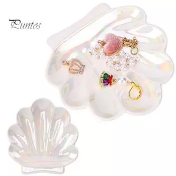 Подставка для украшений из ракушек, держатель для колец, реалистичная форма, компактный размер, обручальное кольцо, тарелка для украшений, безделушка белый