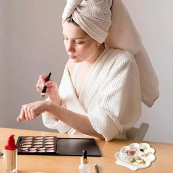 Подставка для украшений из ракушек, держатель для колец, реалистичная форма, компактный размер, обручальное кольцо, тарелка для украшений, безделушка белый