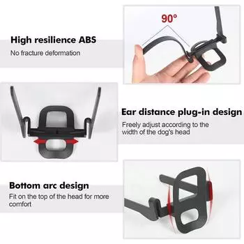 Подставка для ушей у собак Доберман Подставка для ушей Инструмент для поддержки Прочный Регулируемый держатель для ушей у собак Товары для собак Аксессуары для собак чёрный