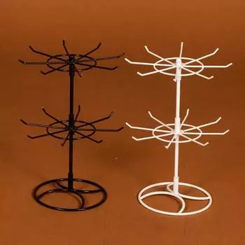 Подставка для ювелирных изделий, 2-х уровневая круглая металлическая подставка для ожерелий, сережек, колец, браслетов, часов, подставка для хранения резинок для волос