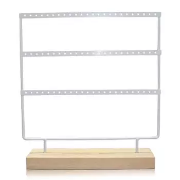 Подставка для ювелирных изделий, 3 слоя, элегантный стиль, компактная, большая емкость, материал железа, декоративная, практичная белый