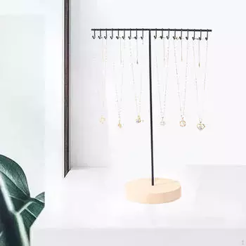 Подставка для ювелирных изделий, браслеты, держатель, подвесные серьги, ожерелье, 18 крючков, металлические чёрный