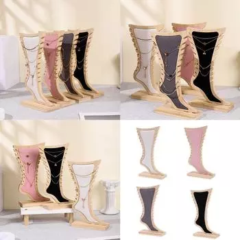 Подставка для ювелирных изделий из бамбукового дерева в форме стопы, органайзер для сережек, ожерелий, браслетов и аксессуаров белый